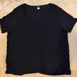 Old Navy Black V-Neck Short Sleeve Tee